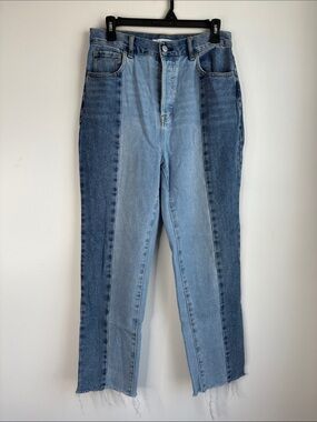 PacSun Two-Tone Blue High-Waist Straight leg Ankle Jeans